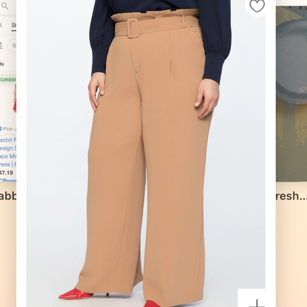 Eloquii Paperbag Waist Wide Leg Pant